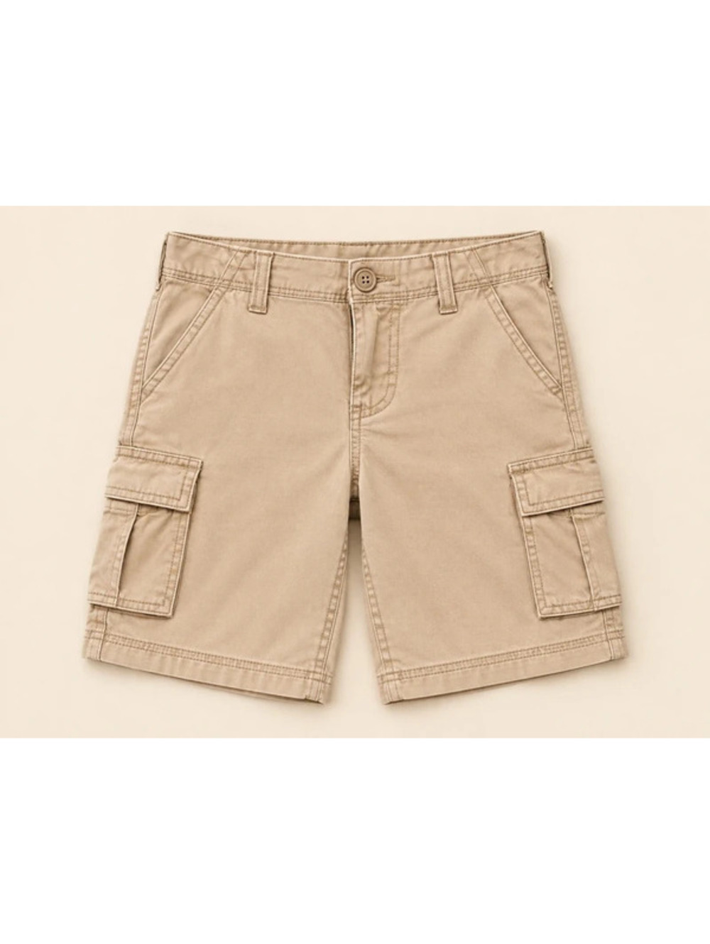 Wonder Nation Boys Khaki Cargo Shorts Size 8 Adjustable Waist
